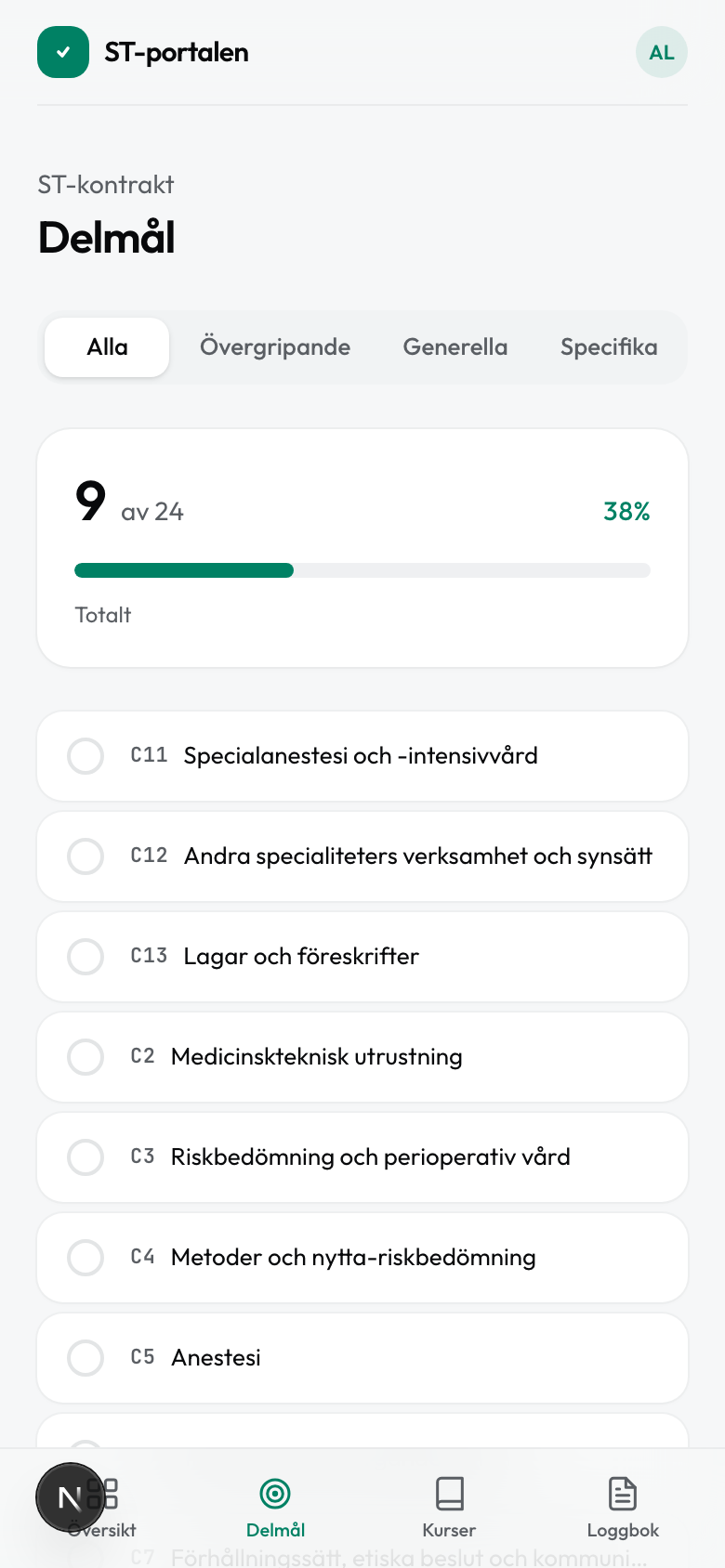 Delmål från Socialstyrelsen